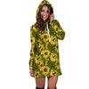 Botanical Sunflower Hoodie Dress-grizzshop