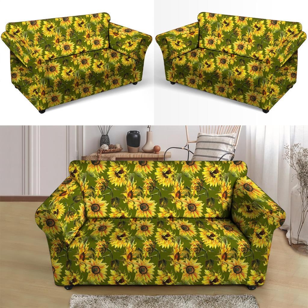 Botanical Sunflower Loveseat Cover-grizzshop