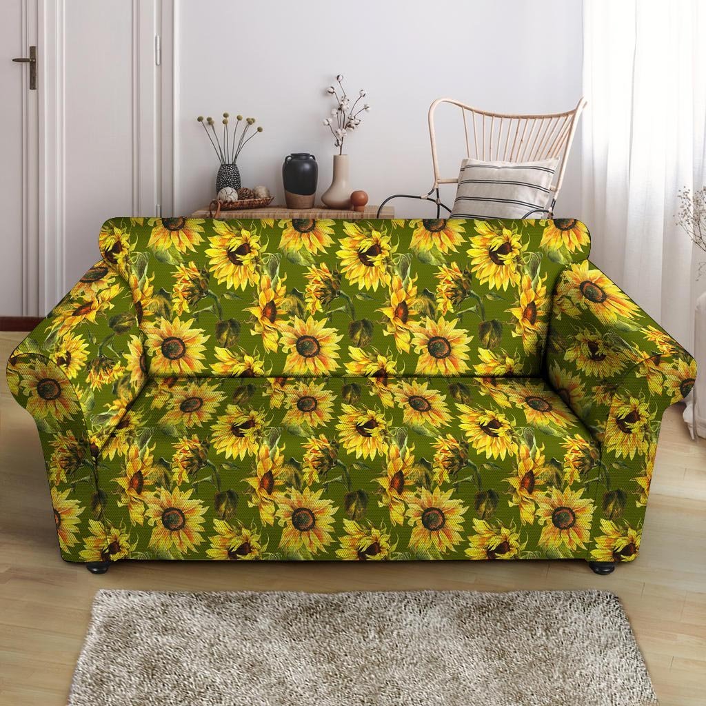 Botanical Sunflower Loveseat Cover-grizzshop