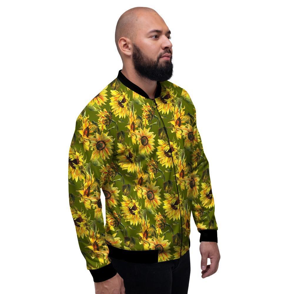 Botanical Sunflower Men's Bomber Jacket-grizzshop