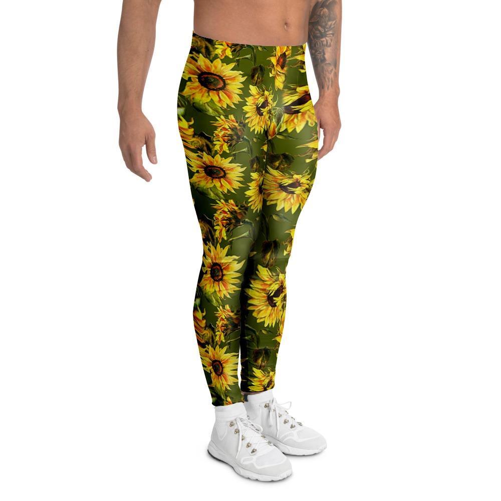 Botanical Sunflower Men's Leggings-grizzshop