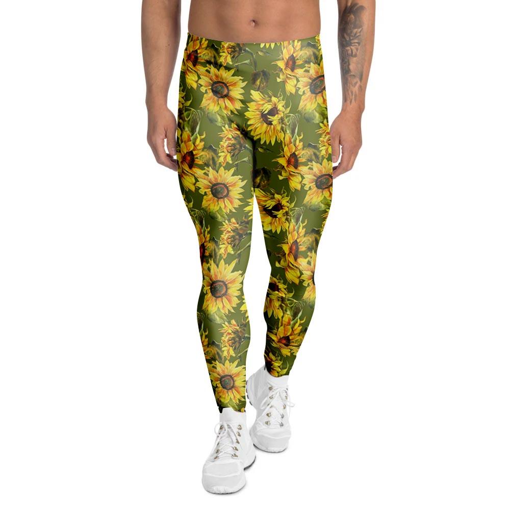 Botanical Sunflower Men's Leggings-grizzshop