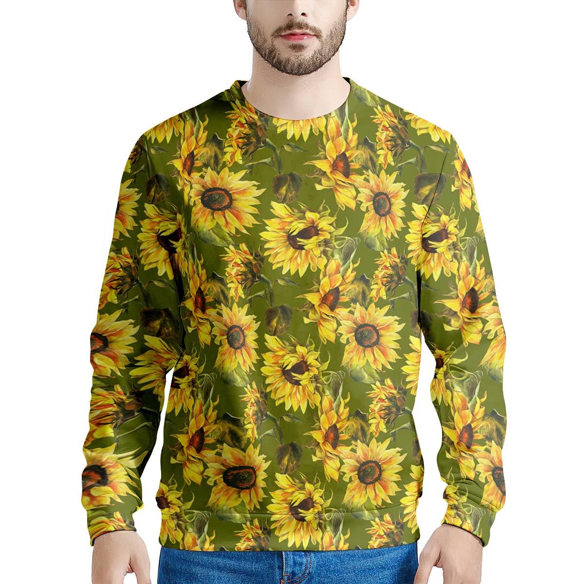 Botanical Sunflower Men's Sweatshirt-grizzshop