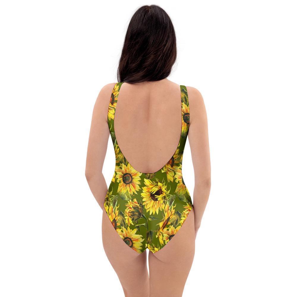 Botanical Sunflower One Piece Swimsuite-grizzshop