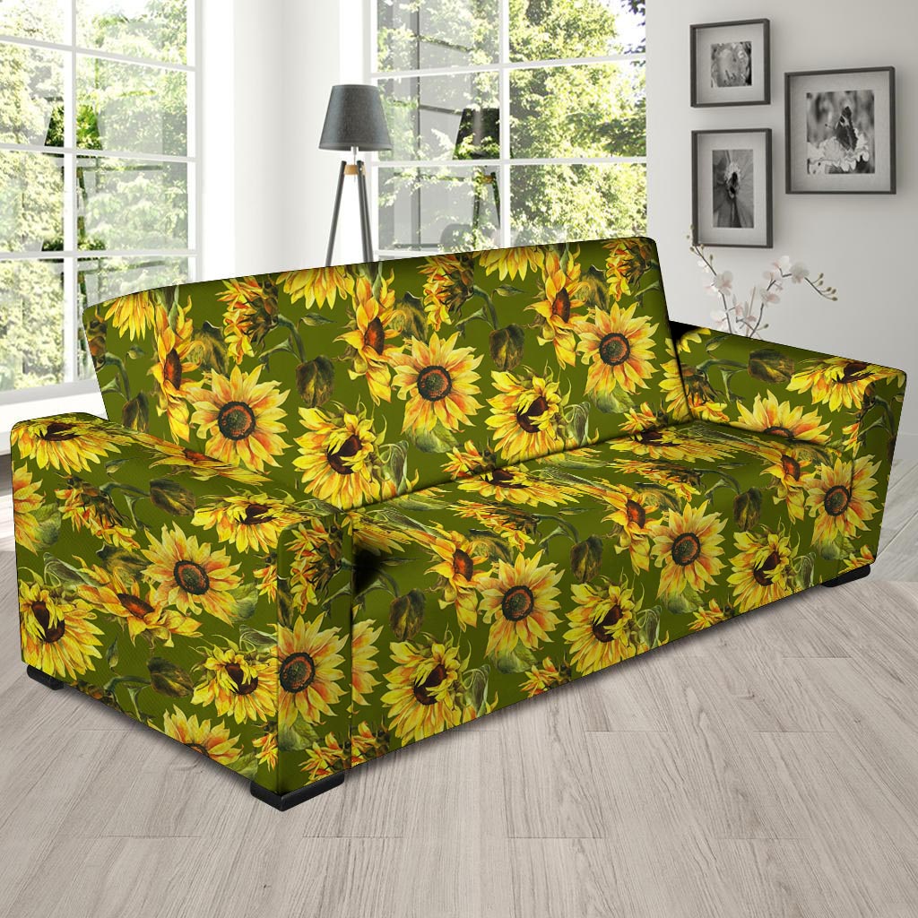 Botanical Sunflower Sofa Cover-grizzshop