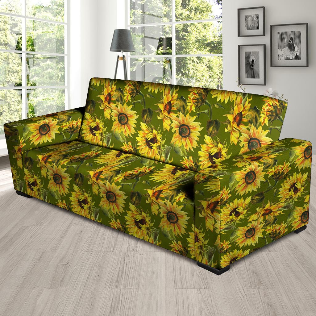 Botanical Sunflower Sofa Cover-grizzshop