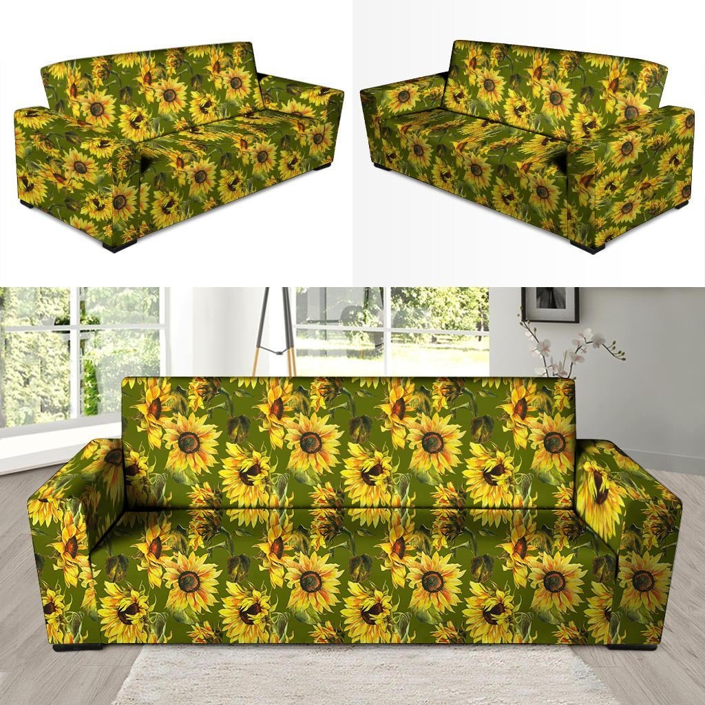 Botanical Sunflower Sofa Cover-grizzshop