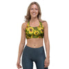 Botanical Sunflower Sports Bra-grizzshop