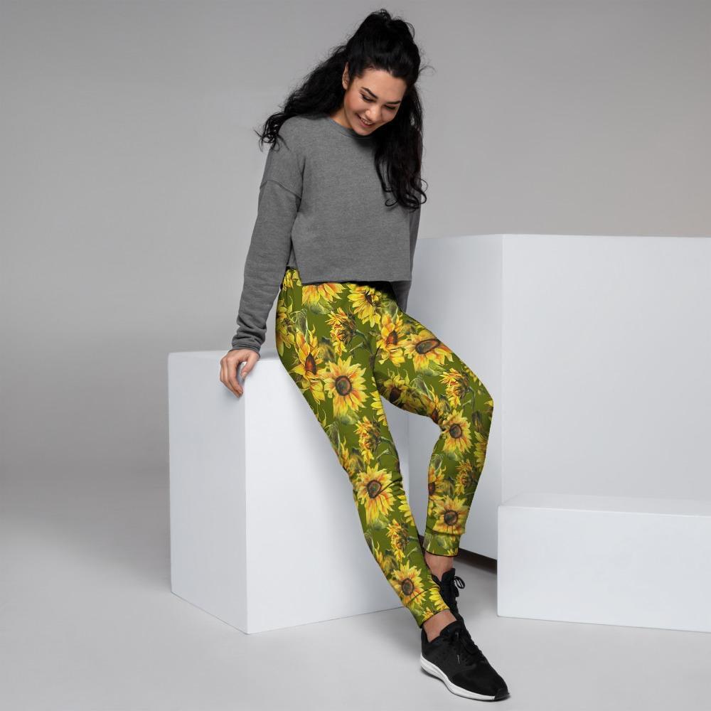 Botanical Sunflower Women's Joggers-grizzshop