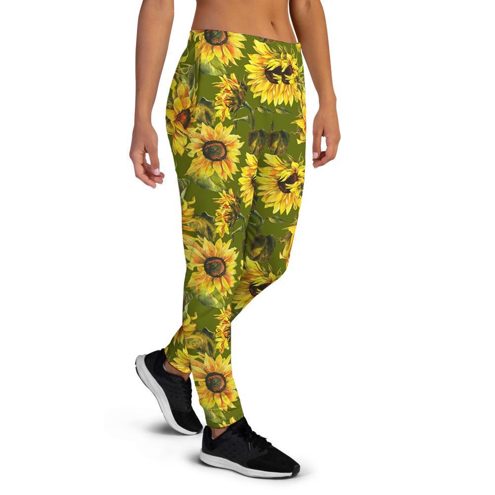 Botanical Sunflower Women's Joggers-grizzshop