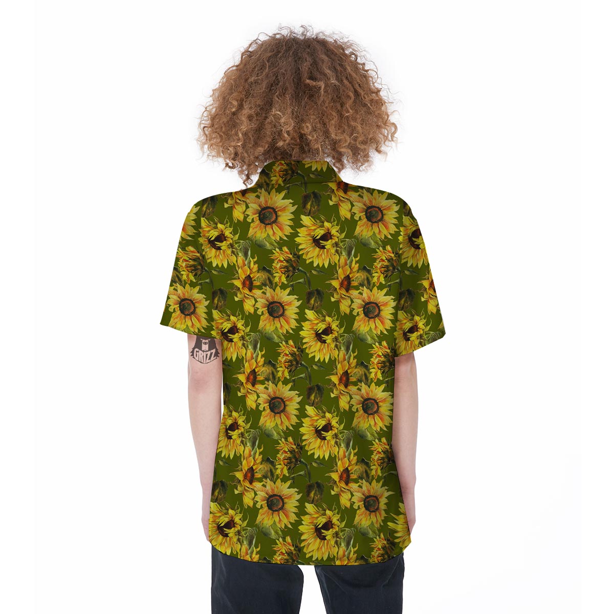 Botanical Sunflower Women's Short Sleeve Shirts-grizzshop