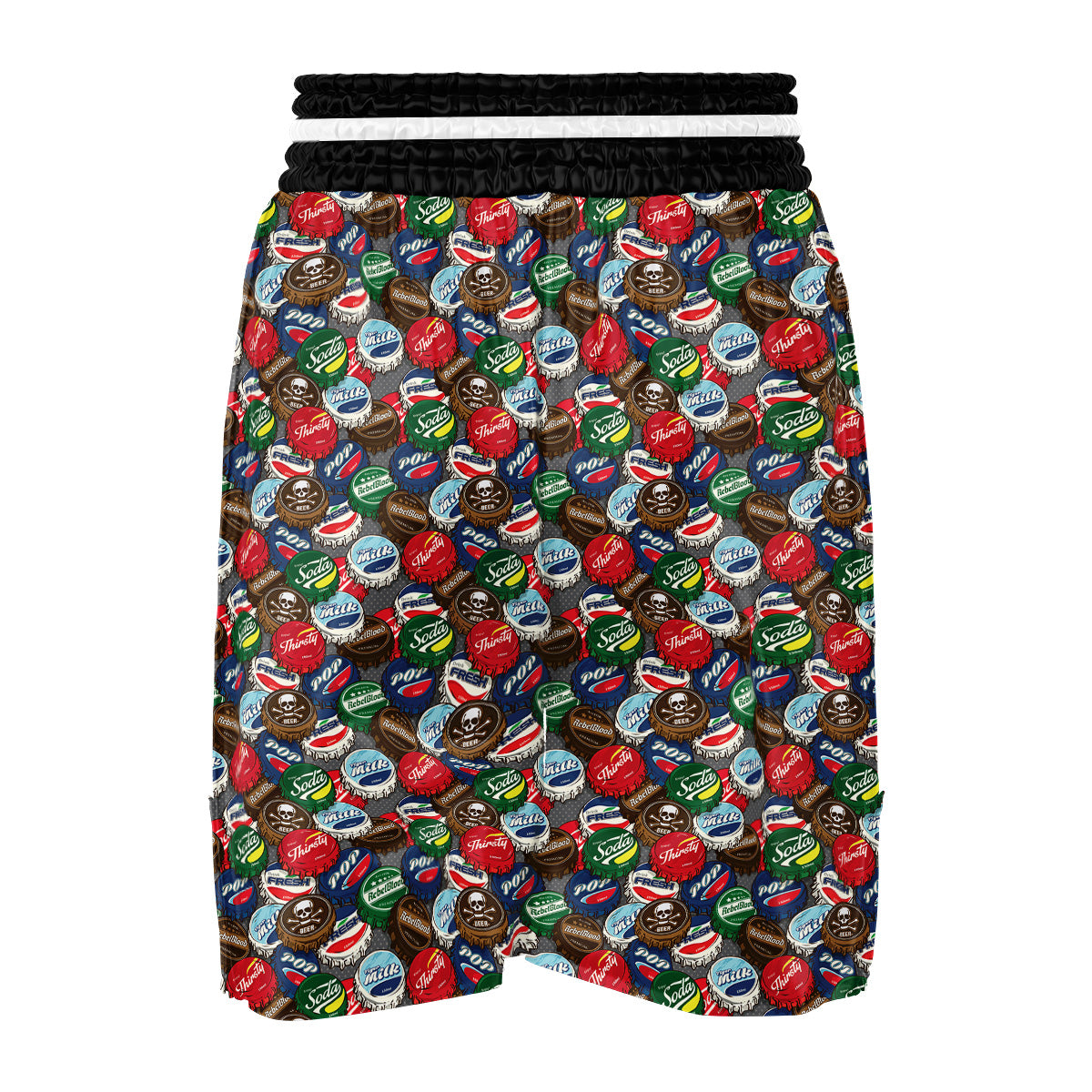 Bottle Caps Print Pattern Boxing Shorts-grizzshop