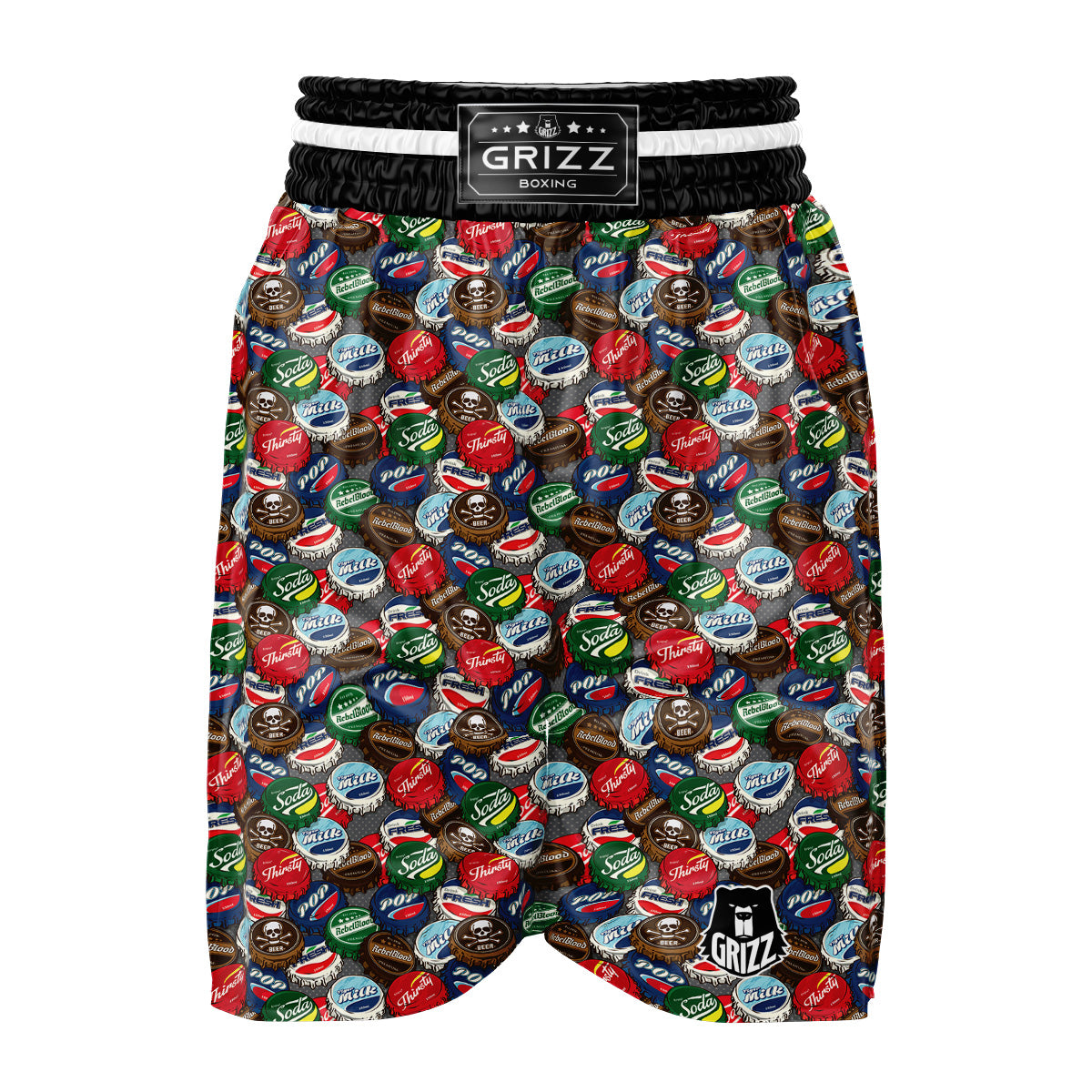 Bottle Caps Print Pattern Boxing Shorts-grizzshop