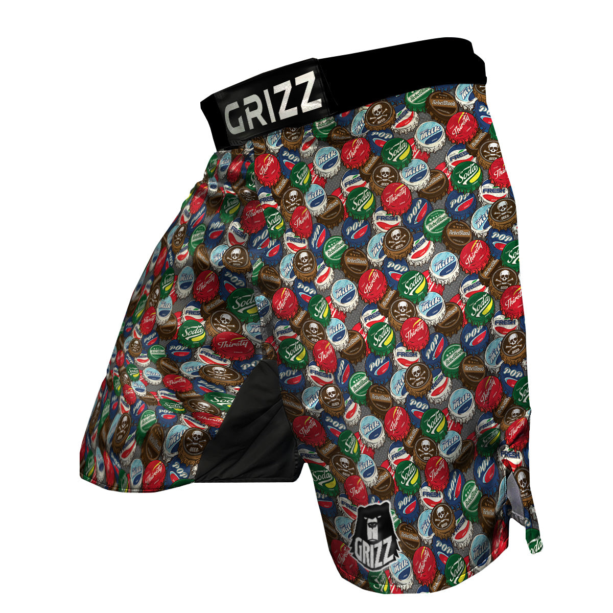 Bottle Caps Print Pattern MMA Shorts-grizzshop