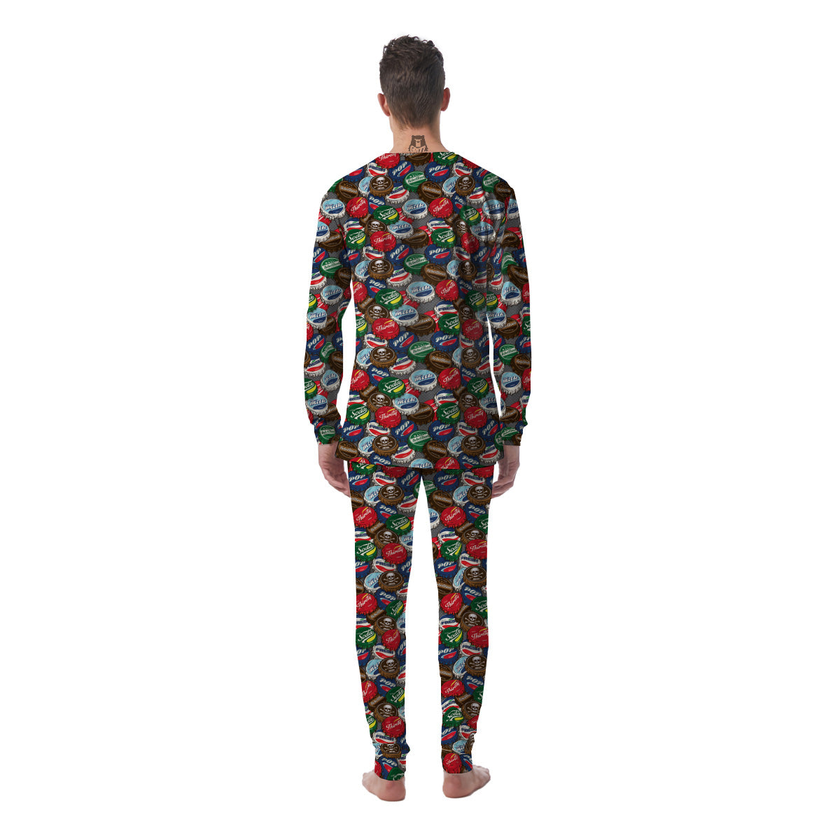 Bottle Caps Print Pattern Men's Pajamas-grizzshop