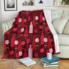 Bottle Glass Red Wine Print Pattern Blanket-grizzshop