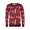 Bottle Glass Red Wine Print Pattern Women Crewneck Sweatshirt-grizzshop