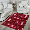 Botttle Red Wine Print Pattern Floor Mat-grizzshop