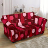 Botttle Red Wine Print Pattern Loveseat Cover-grizzshop