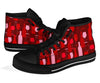 Botttle Red Wine Print Pattern Men Women's High Top Shoes-grizzshop