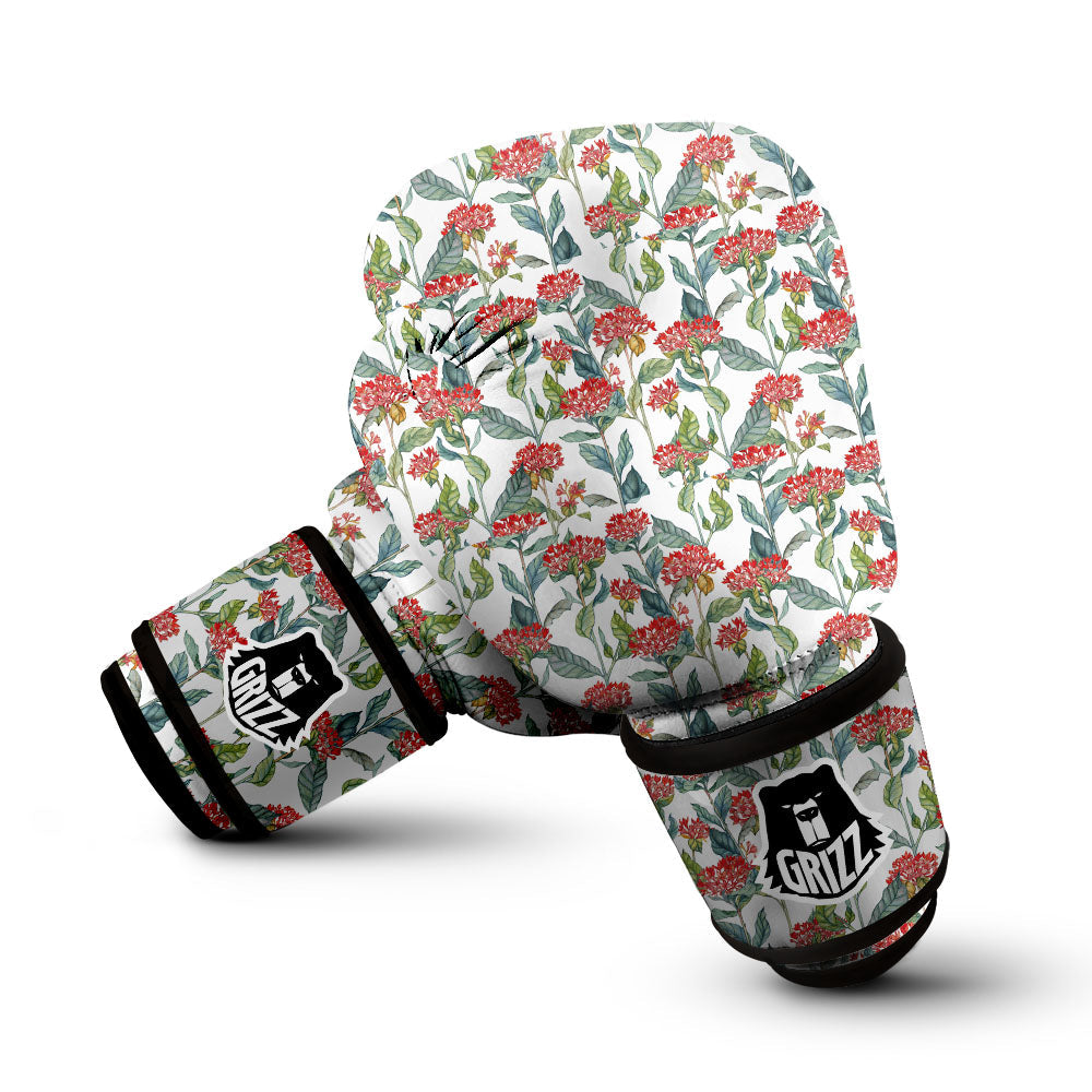 Bouvardia Print Pattern Boxing Gloves-grizzshop
