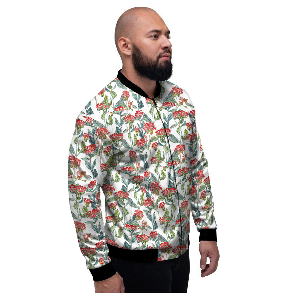 Bouvardia Print Pattern Men's Bomber Jacket-grizzshop