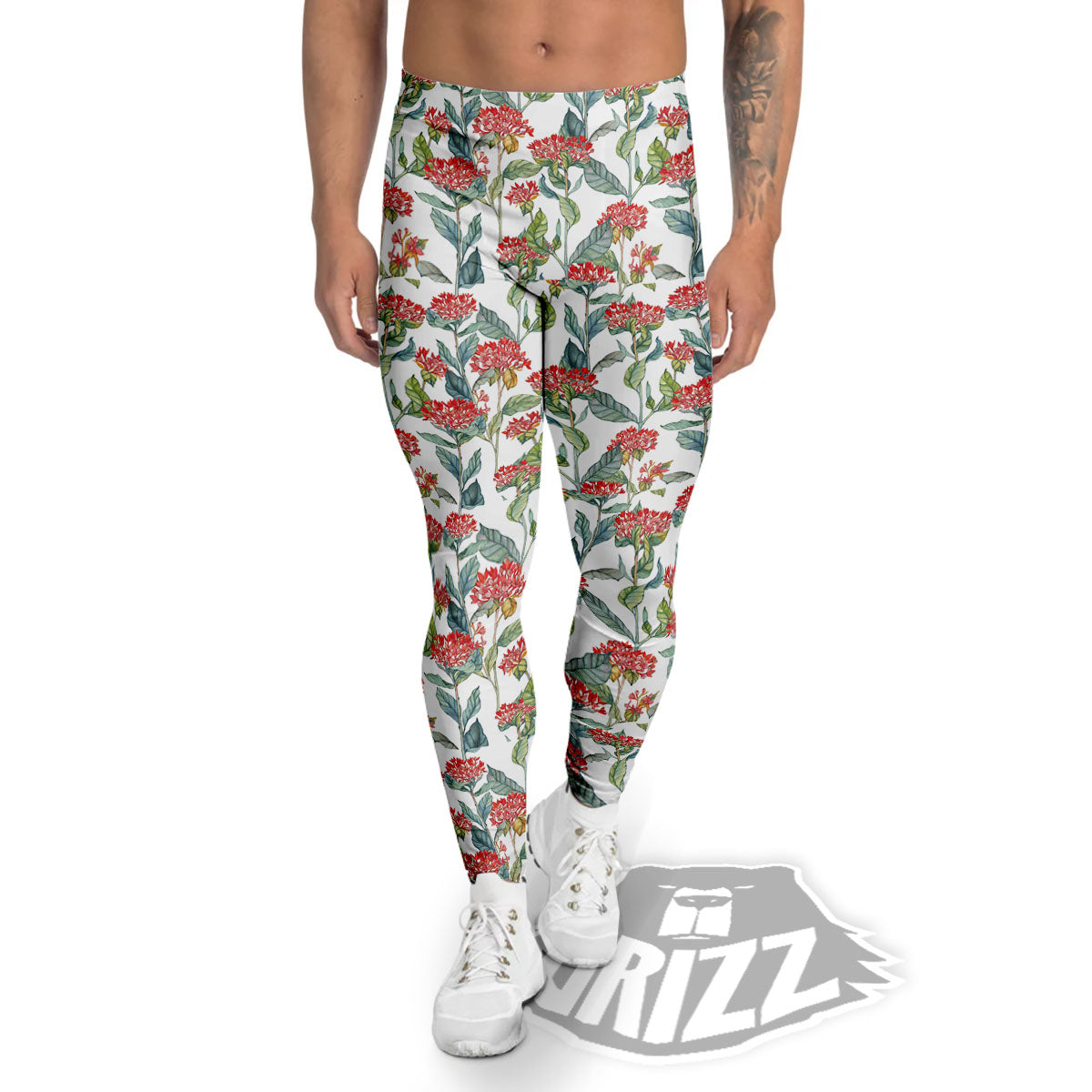 Bouvardia Print Pattern Men's Leggings-grizzshop