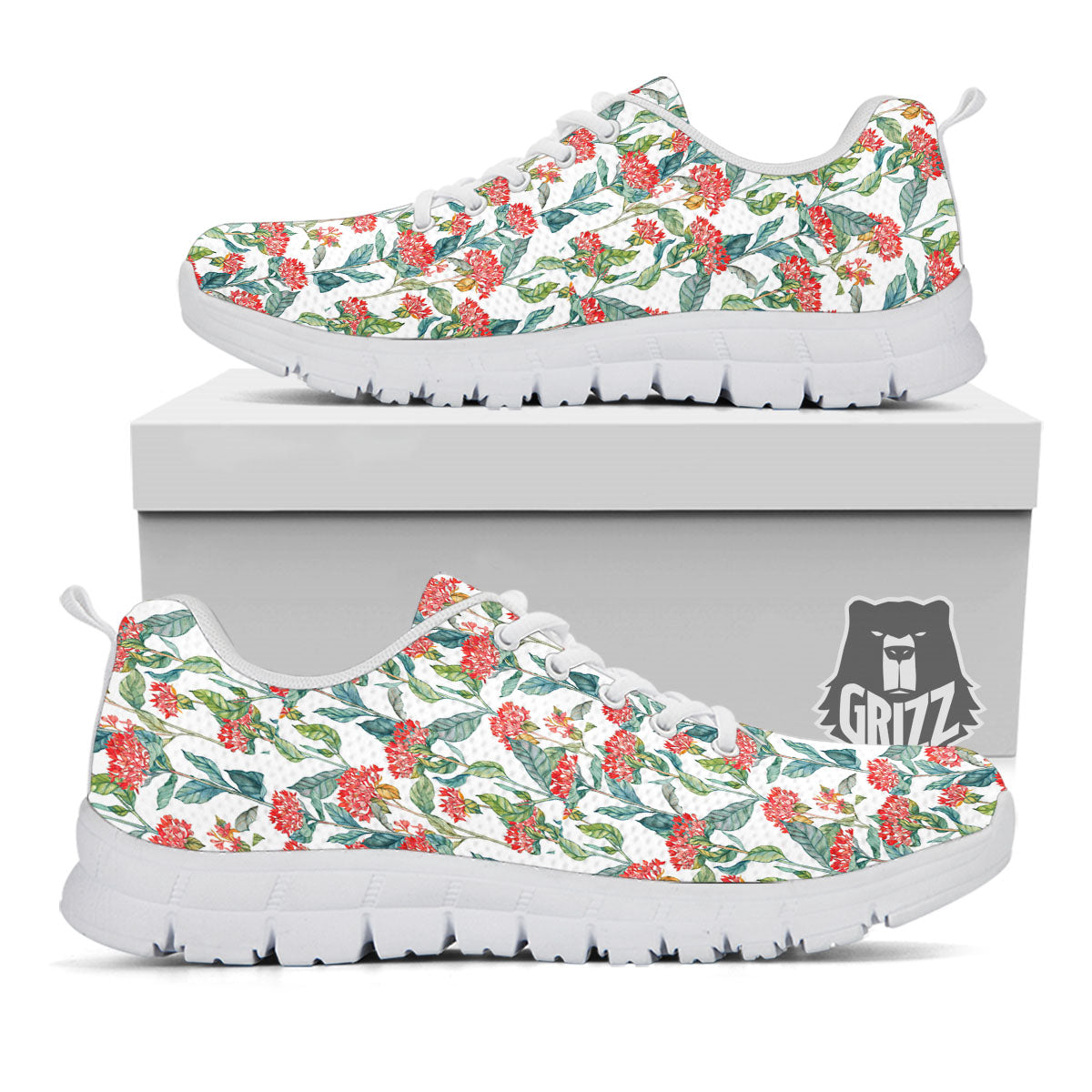 Bouvardia Print Pattern White Sneaker-grizzshop