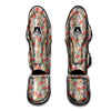 Bouvardia Red Print Pattern Muay Thai Shin Guards-grizzshop