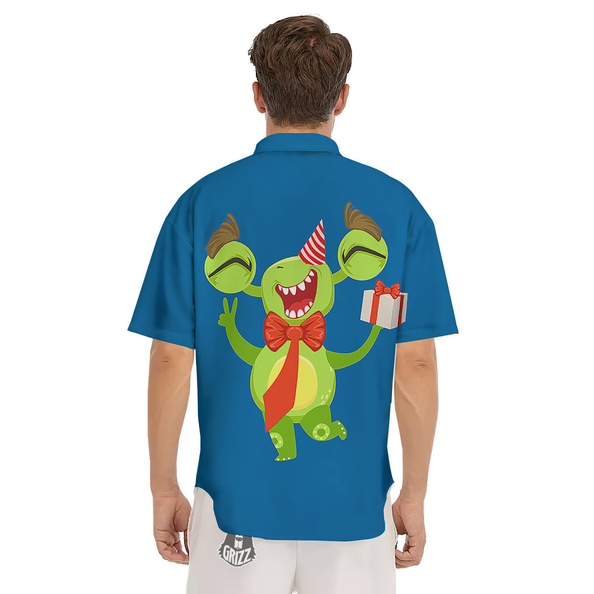 Bow Tie With Cute Alien Print Men's Short Sleeve Shirts-grizzshop