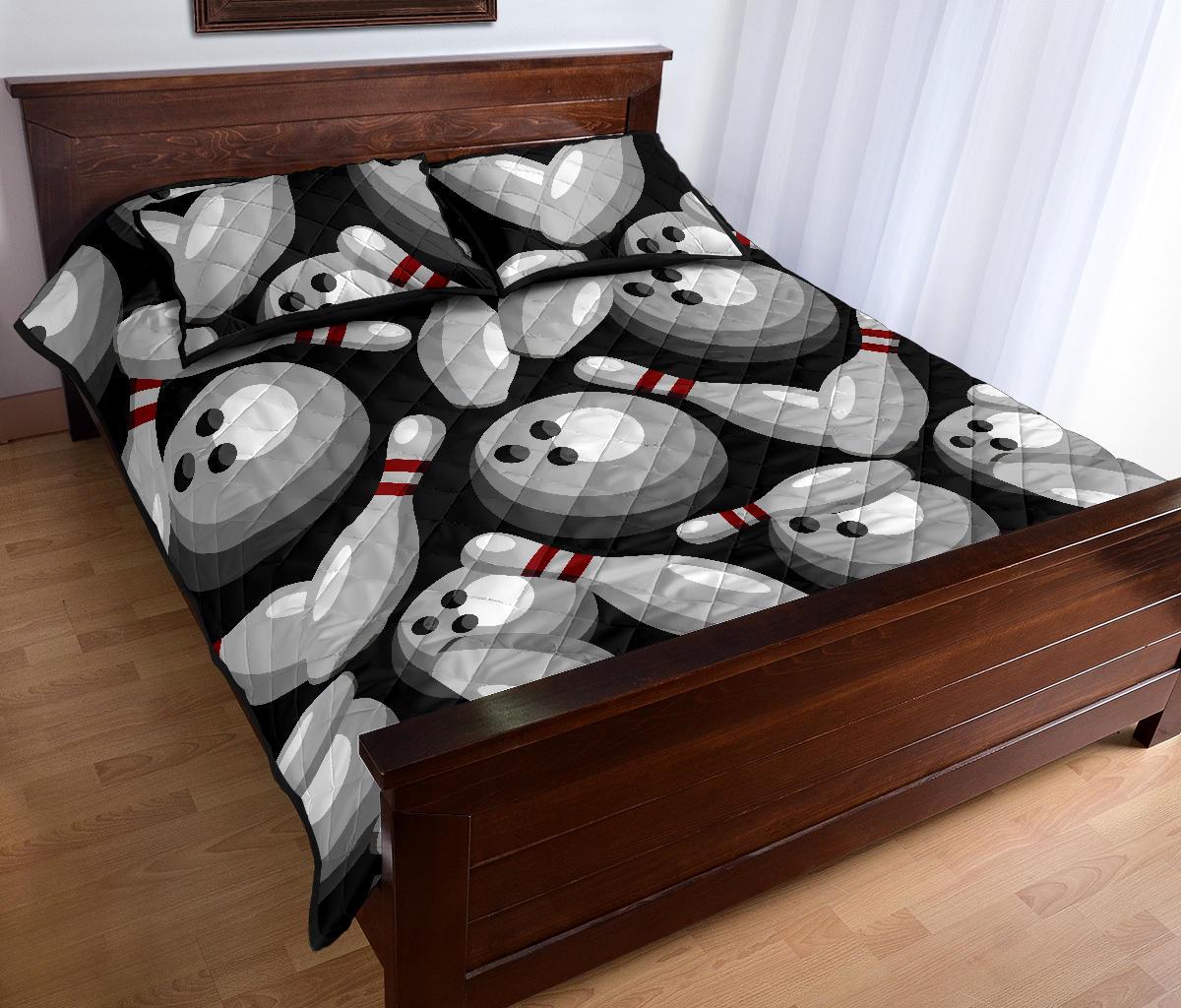 Bowling Pattern Print Bed Set Quilt-grizzshop