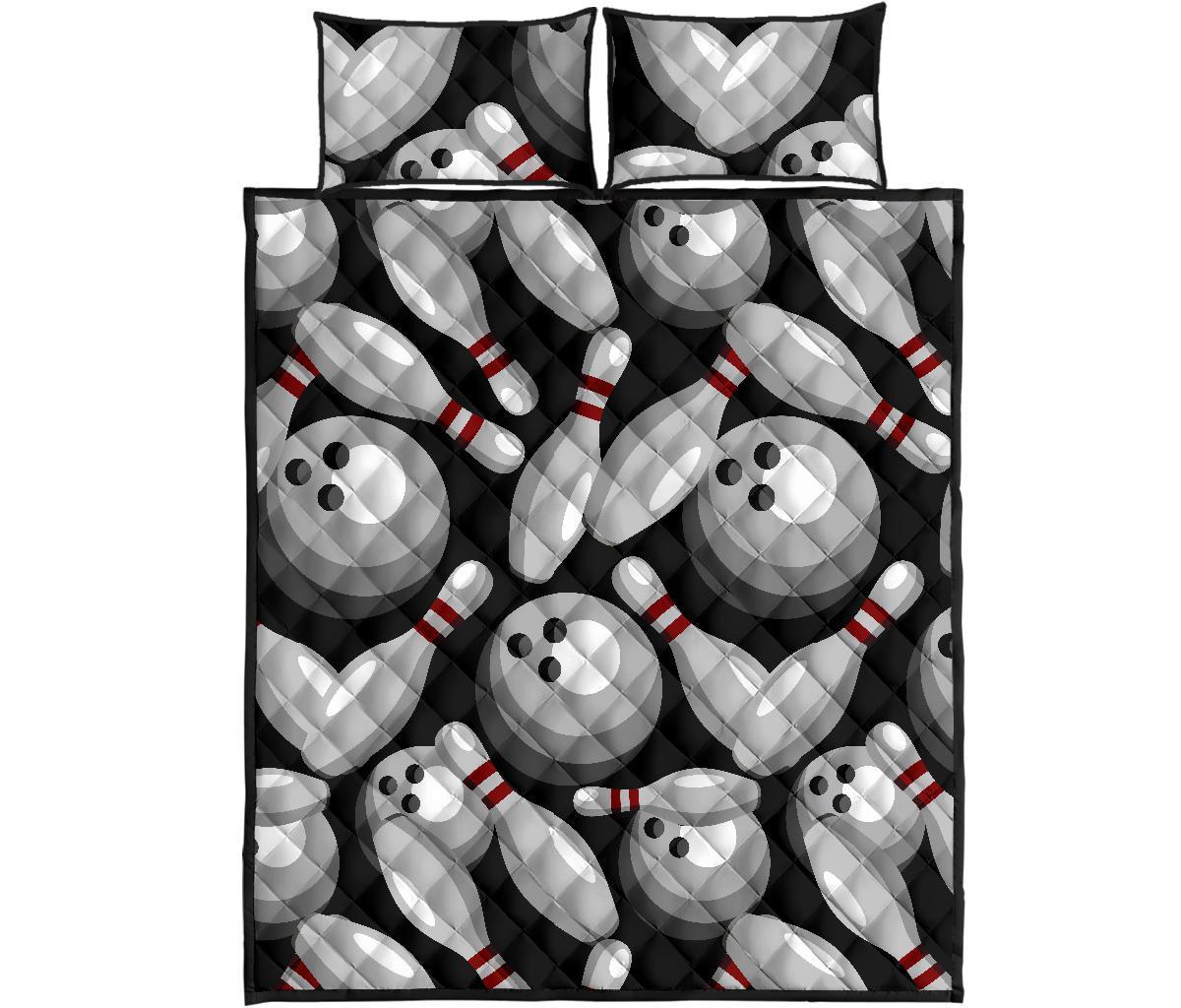 Bowling Pattern Print Bed Set Quilt-grizzshop