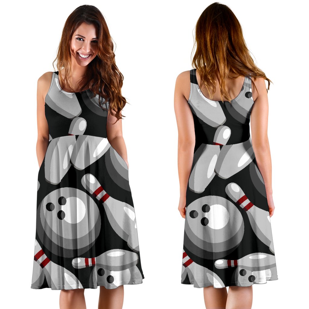 Bowling Pattern Print Dress-grizzshop