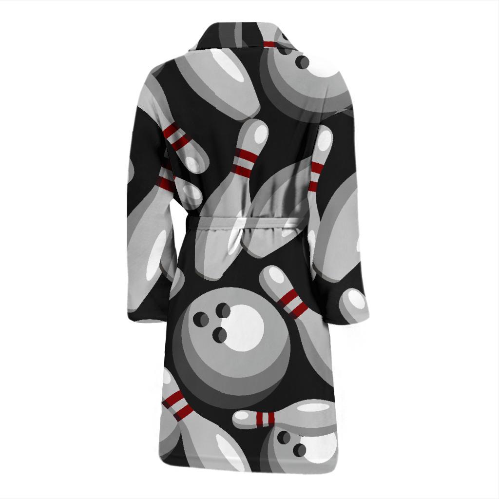 Bowling Pattern Print Men Long Robe-grizzshop