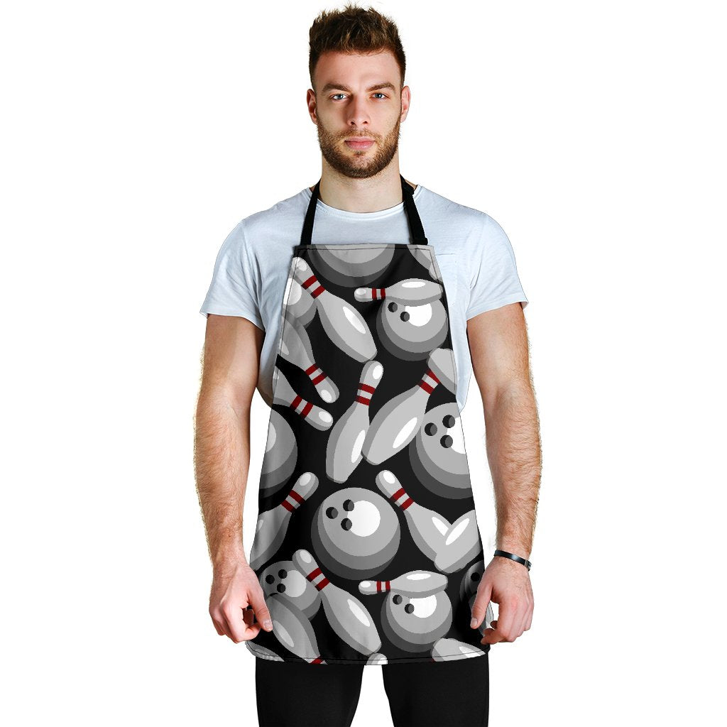 Bowling Pattern Print Men's Apron-grizzshop