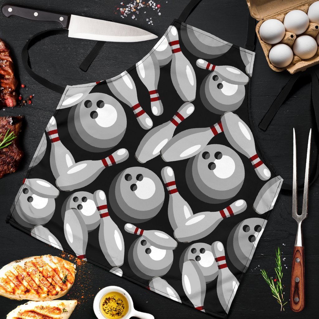 Bowling Pattern Print Men's Apron-grizzshop