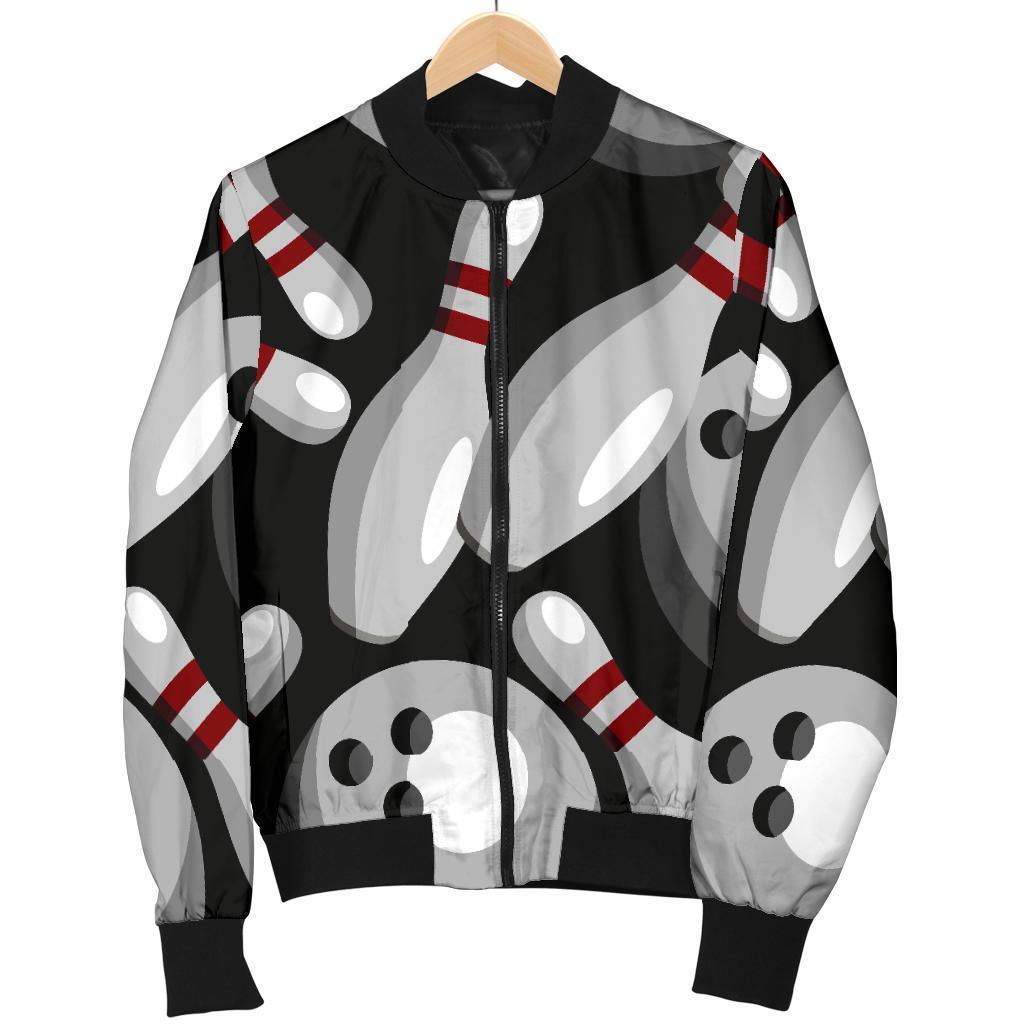 Bowling Pattern Print Men's Bomber Jacket-grizzshop
