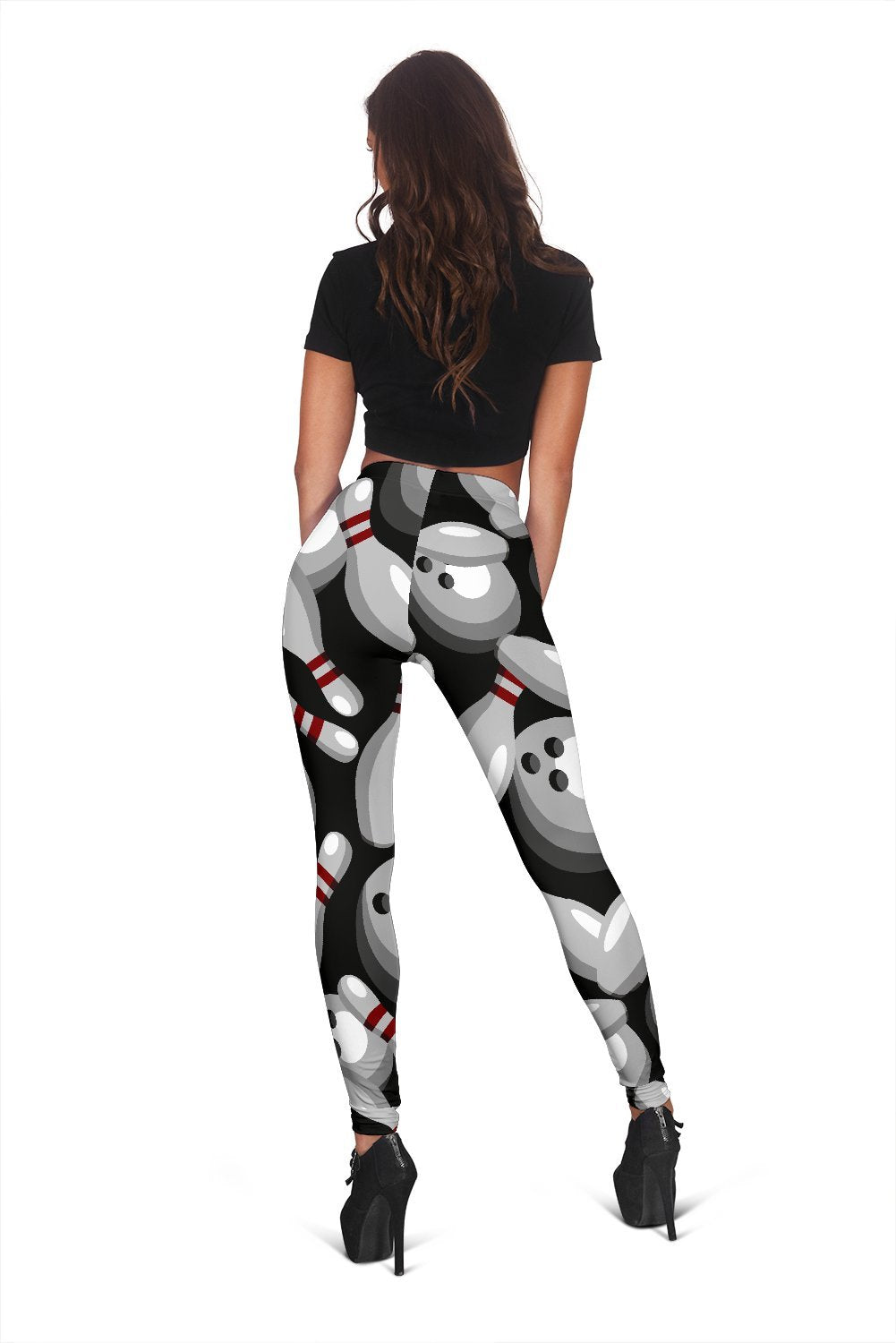 Bowling Pattern Print Women Leggings-grizzshop