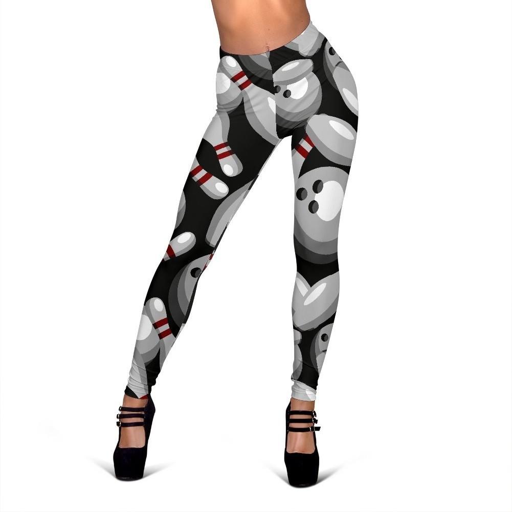 Bowling Pattern Print Women Leggings-grizzshop