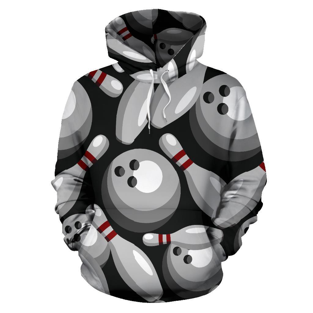 Bowling Pattern Print Women Men Pullover Hoodie-grizzshop