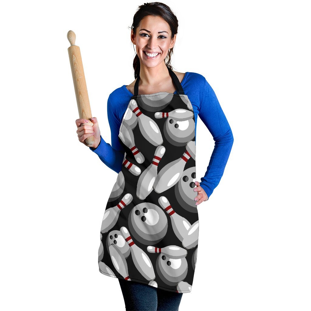 Bowling Pattern Print Women's Apron-grizzshop