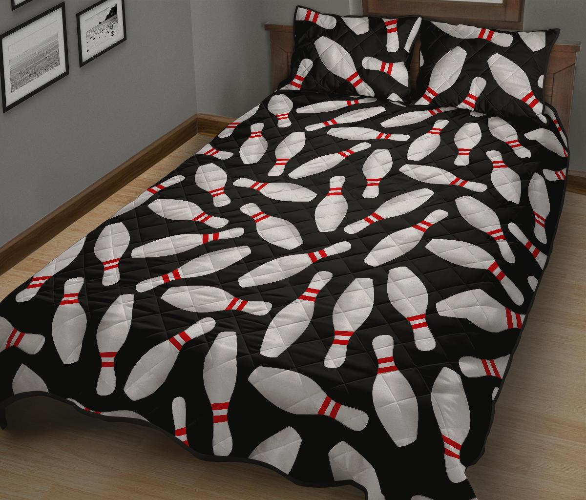 Bowling Print Pattern Bed Set Quilt-grizzshop