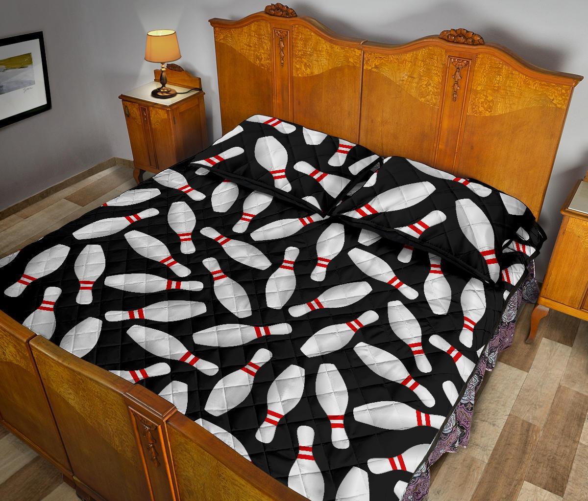 Bowling Print Pattern Bed Set Quilt-grizzshop