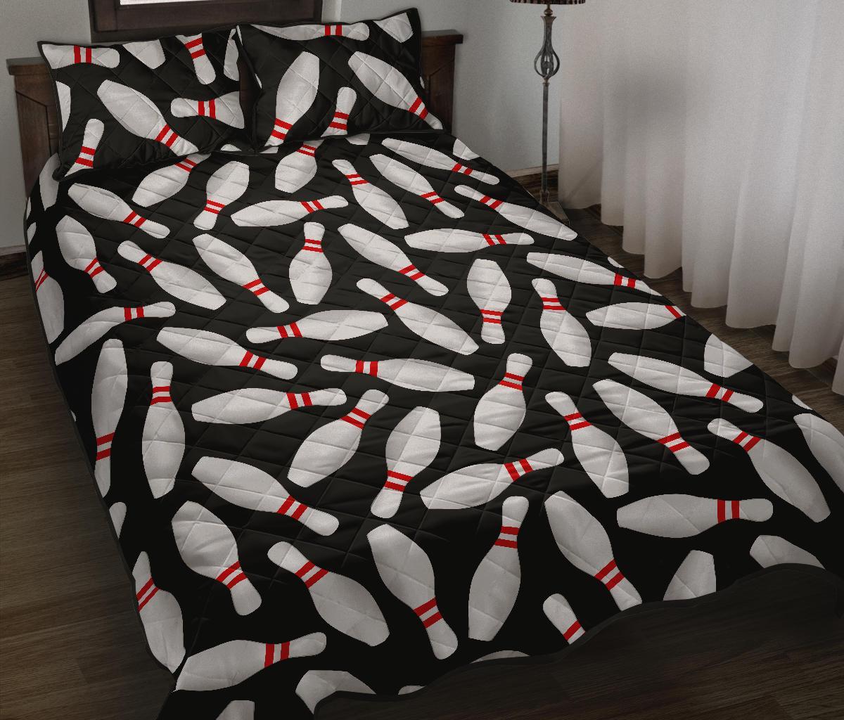 Bowling Print Pattern Bed Set Quilt-grizzshop