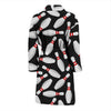 Bowling Print Pattern Men Long Robe-grizzshop