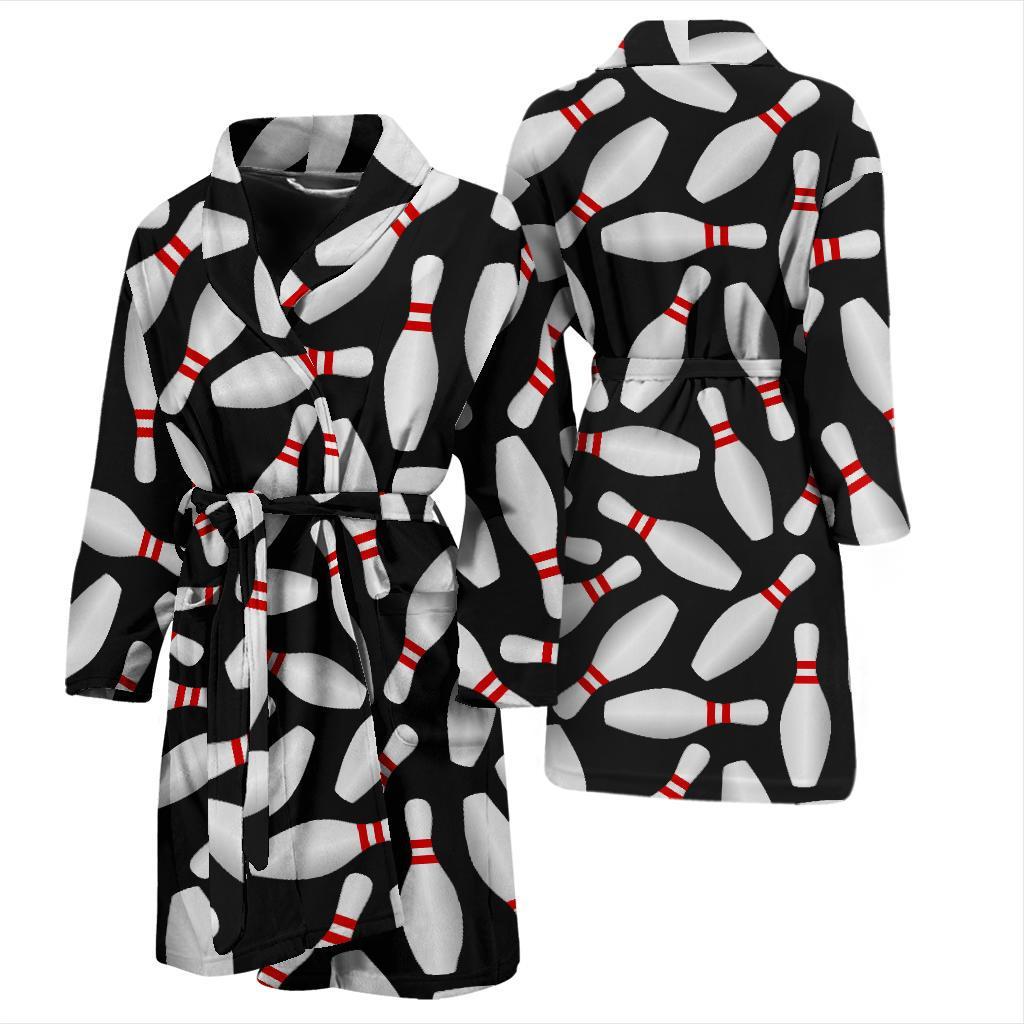 Bowling Print Pattern Men Long Robe-grizzshop