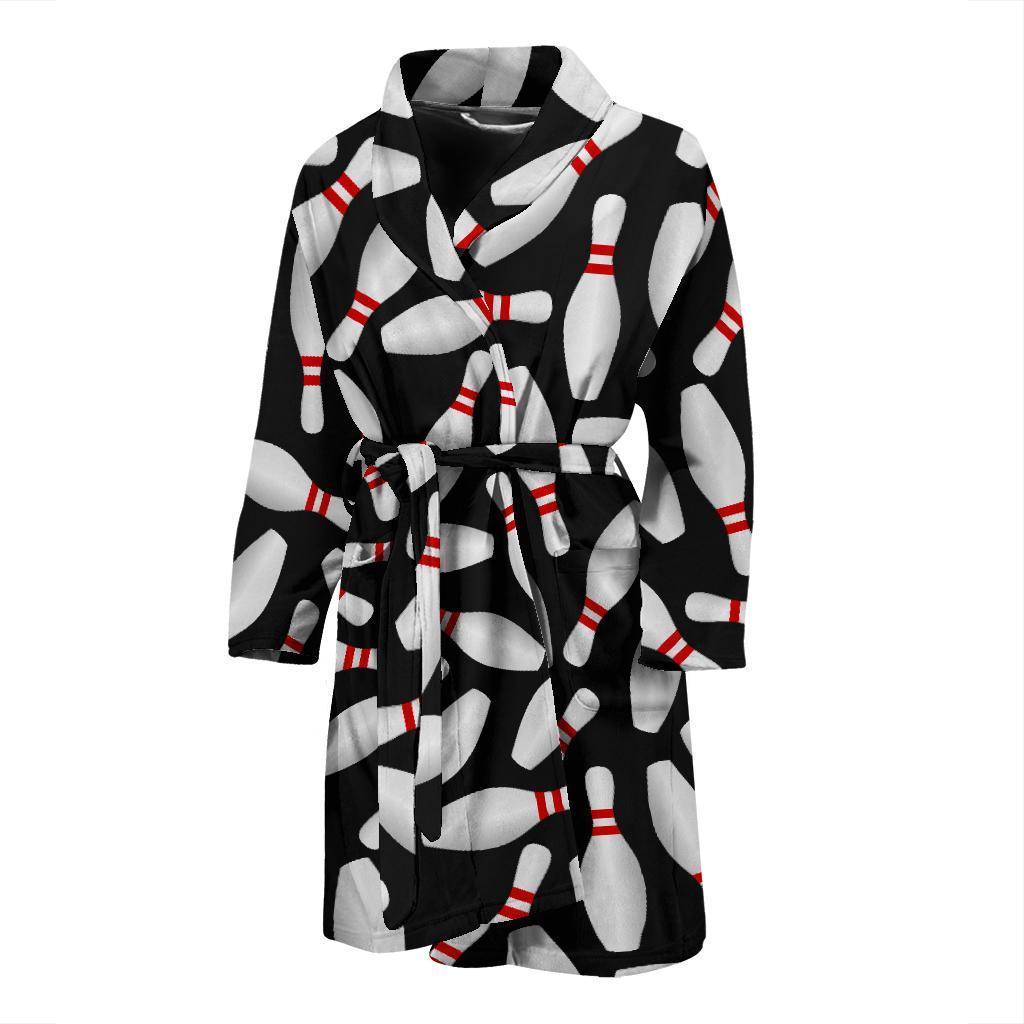 Bowling Print Pattern Men Long Robe-grizzshop