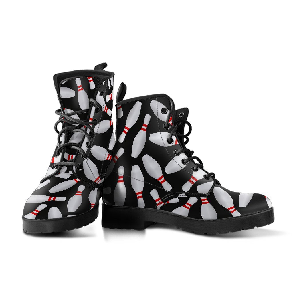 Bowling Print Pattern Men Women Leather Boots-grizzshop