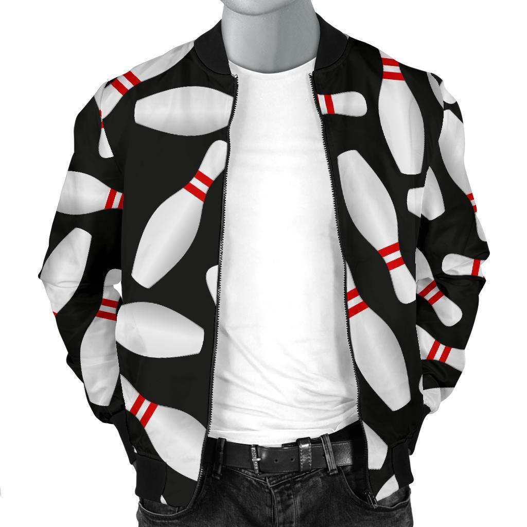 Bowling Print Pattern Men's Bomber Jacket-grizzshop