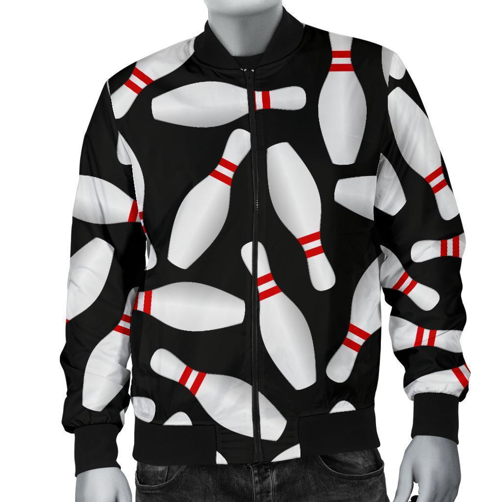 Bowling Print Pattern Men's Bomber Jacket-grizzshop